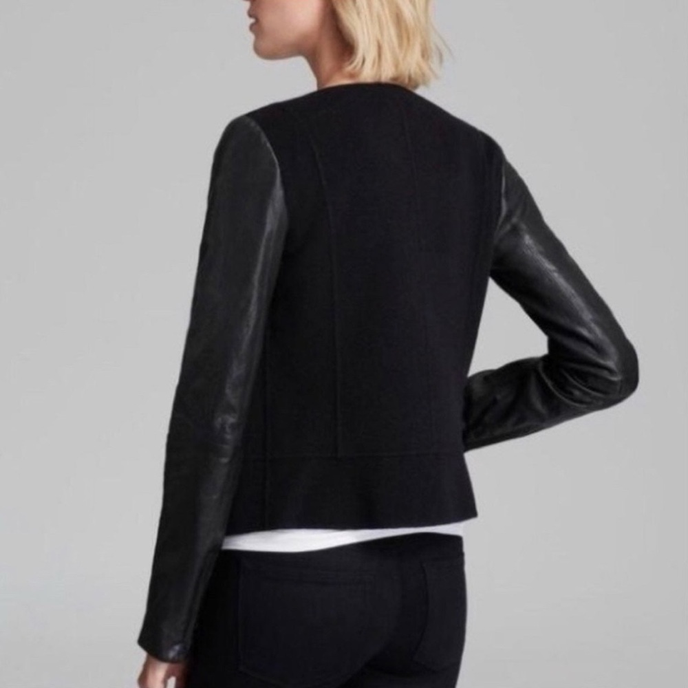 Vince Wool Leather Sleeves Jacket XS - Picture 2 of 9